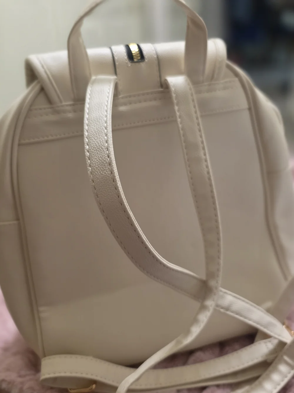 Beige Tassel Accent Women's Backpack